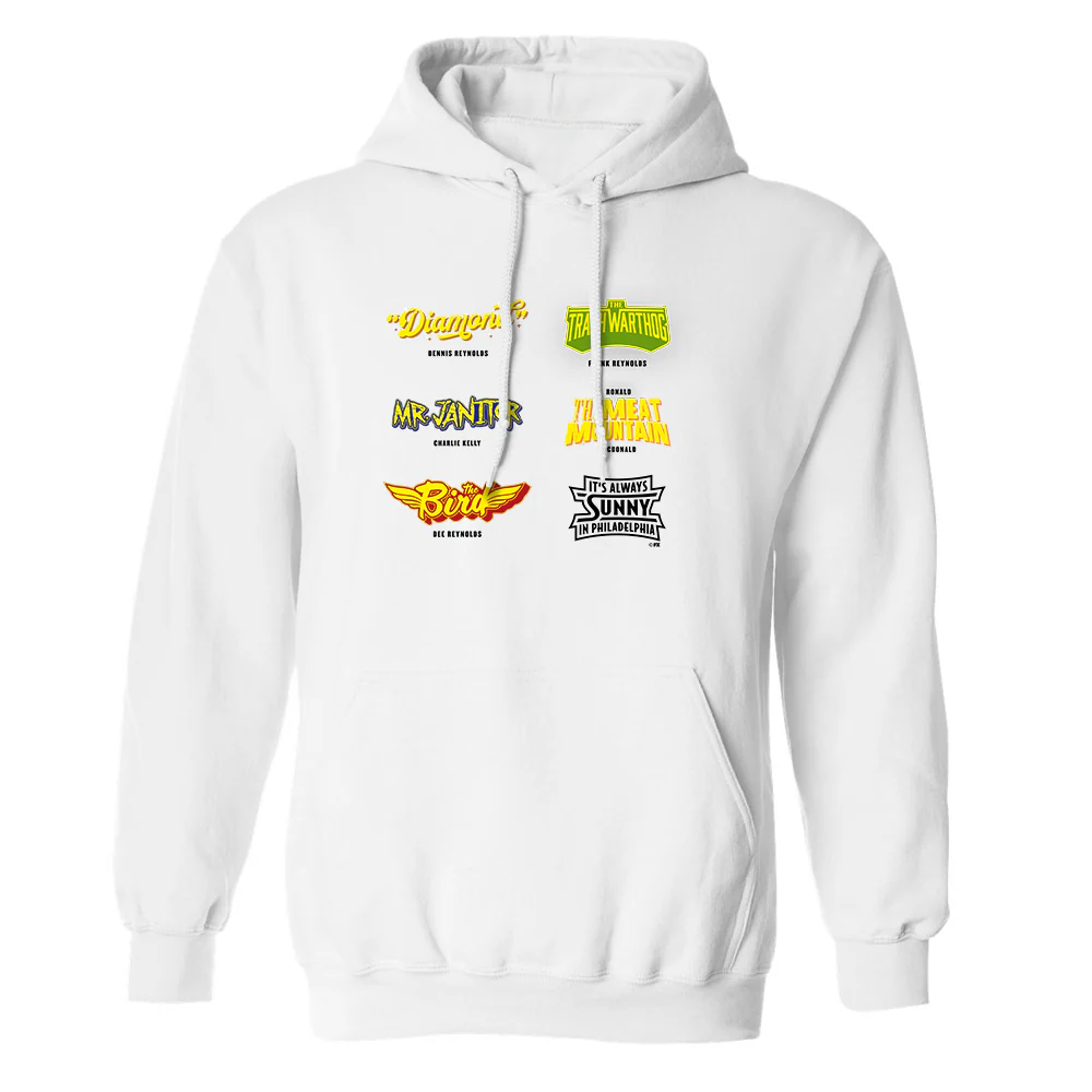 It's Always Sunny in Philadelphia Season 14 Wrestling Names Fleece Hooded Sweatshirt - Image 3