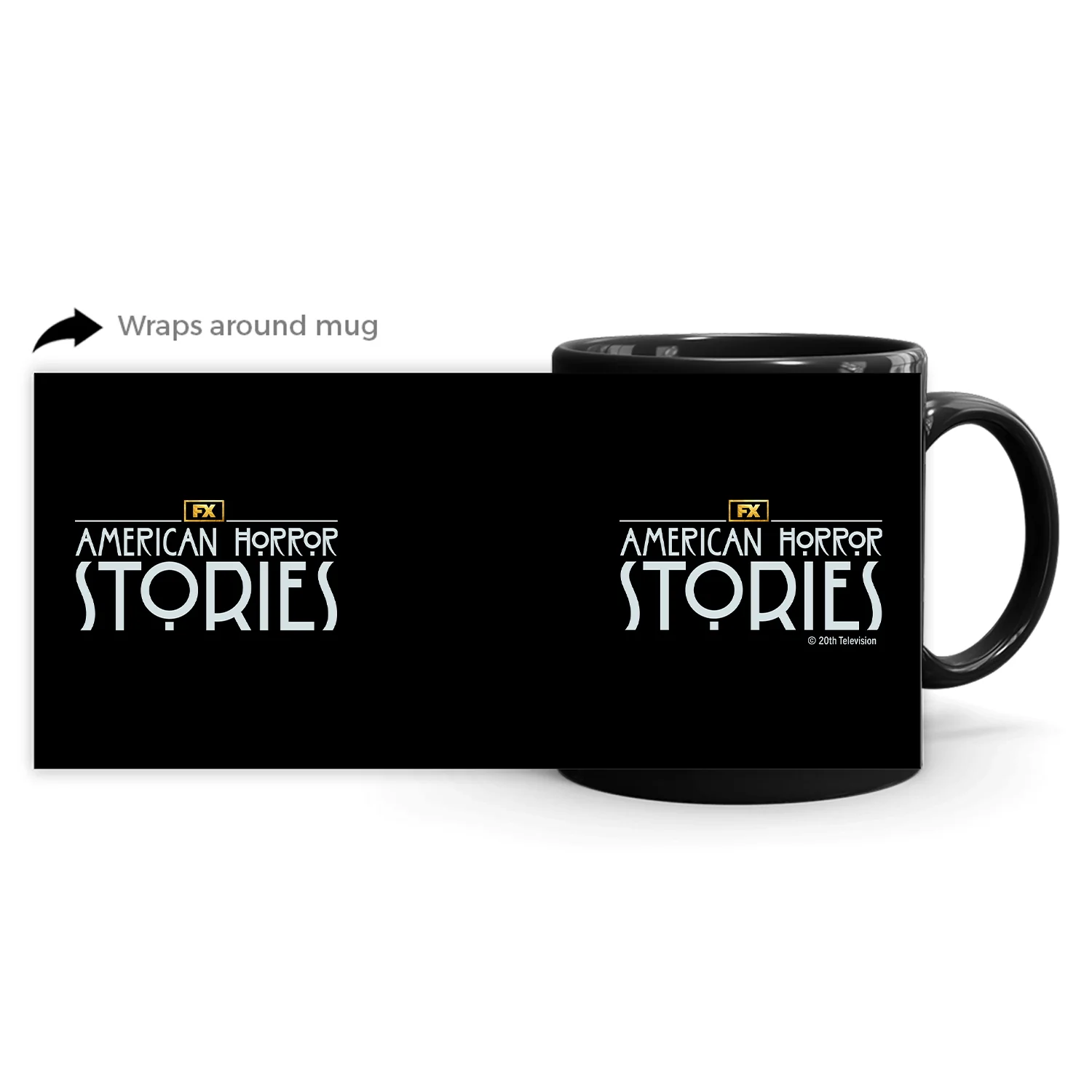 American Horror Stories Stacked Logo Black Mug - Image 3
