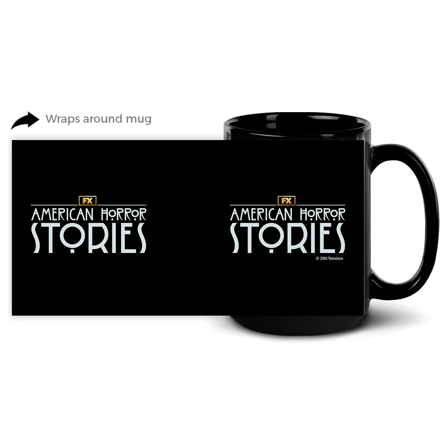 American Horror Stories Stacked Logo Black Mug - Image 6