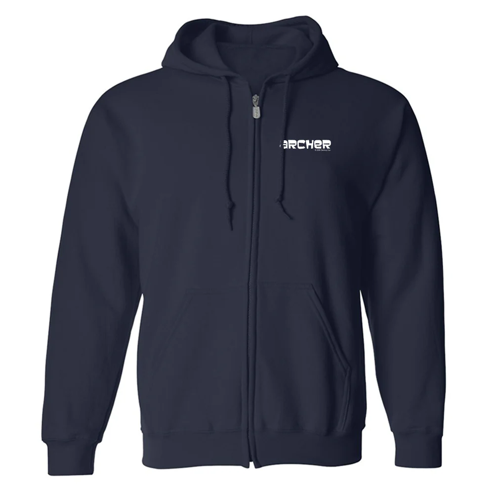 Archer Logo Fleece Zip-Up Hooded Sweatshirt - Image 2