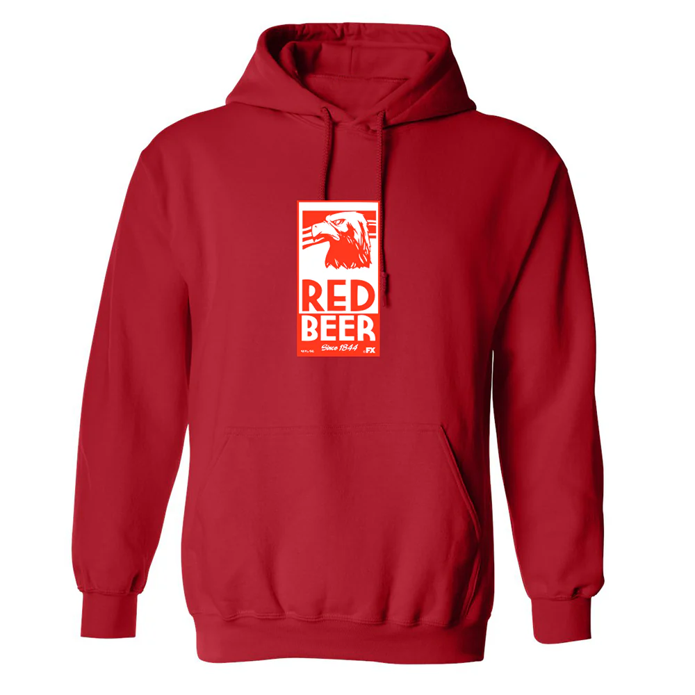 Archer Red Beer Fleece Hooded Sweatshirt - Image 3
