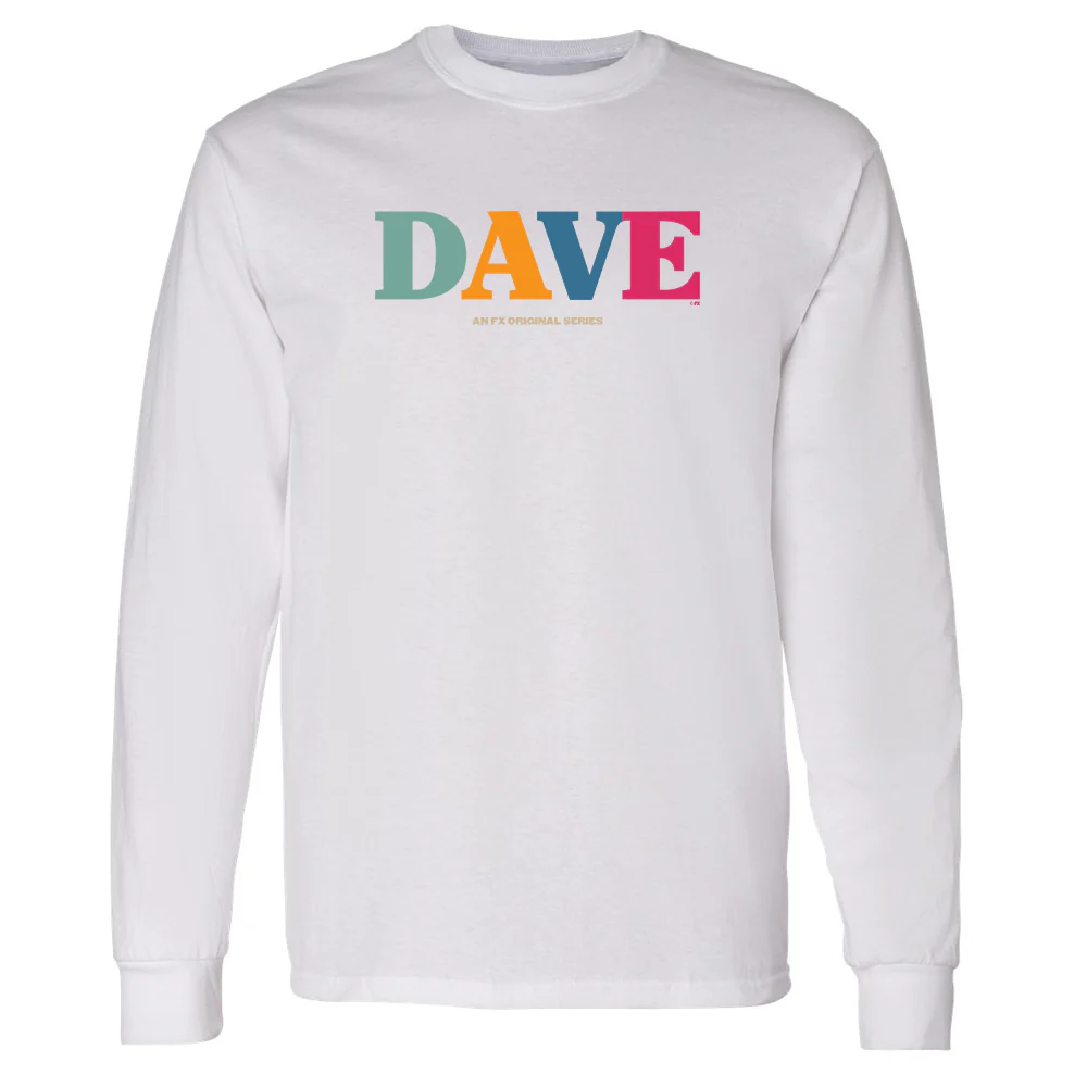 DAVE Multicolor Logo Adult Long Sleeve T-Shirt - Image 3