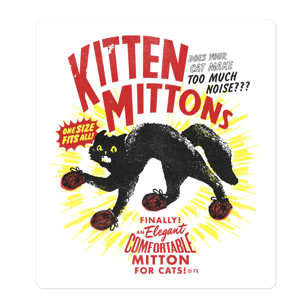 It's Always Sunny in Philadelphia Kitten Mittons Die Cut Sticker