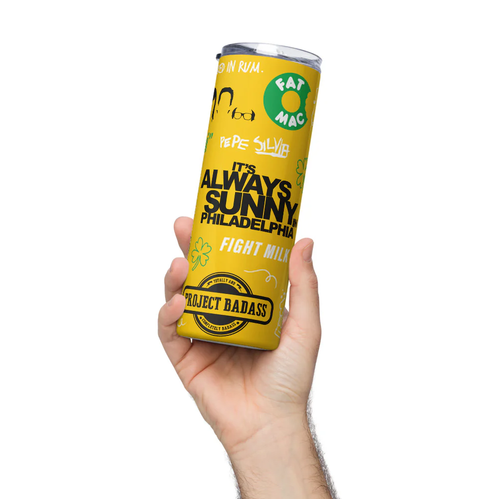 It's Always Sunny in Philadelphia Sticker Icons Skinny Tumbler - Image 3