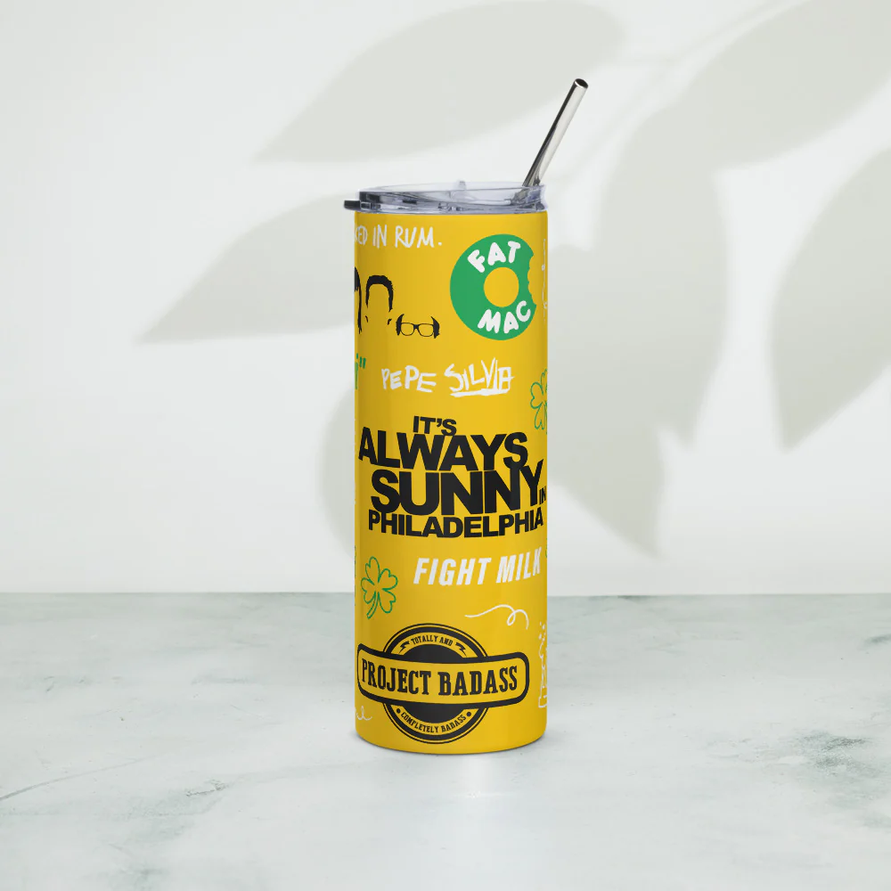 It's Always Sunny in Philadelphia Sticker Icons Skinny Tumbler - Image 4