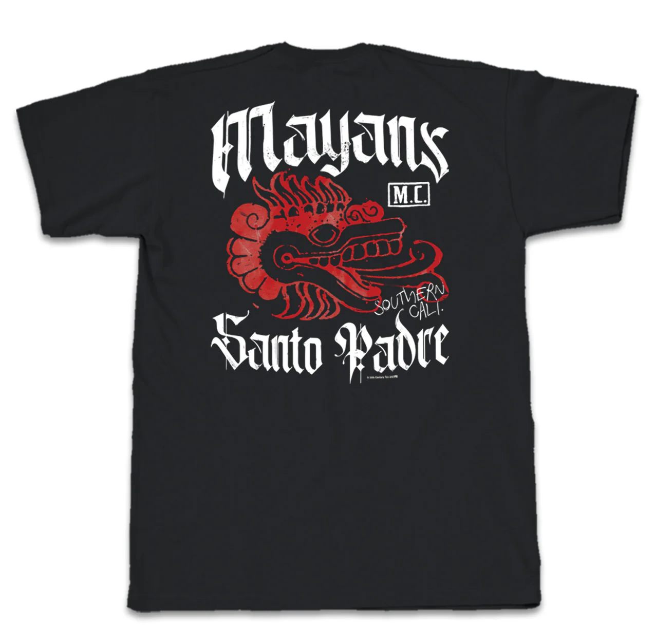 Mayans  M.C. Santo Padre Snake Head Southern Cali Adult Short Sleeve T-Shirt - Image 3