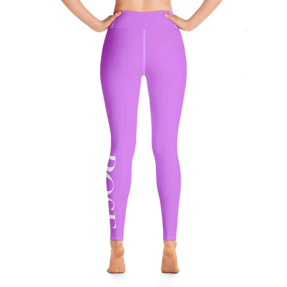 POSE Black & White Logo Women's All-Over Print Yoga Leggings - Image 3
