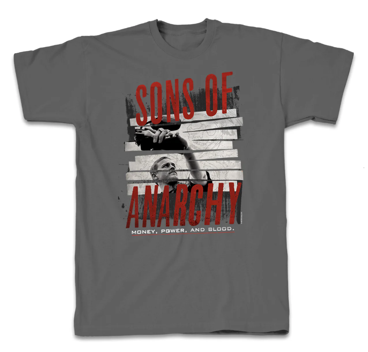 Sons of Anarchy Money Power Blood Adult Short Sleeve T-Shirt